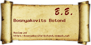 Bosnyakovits Botond névjegykártya